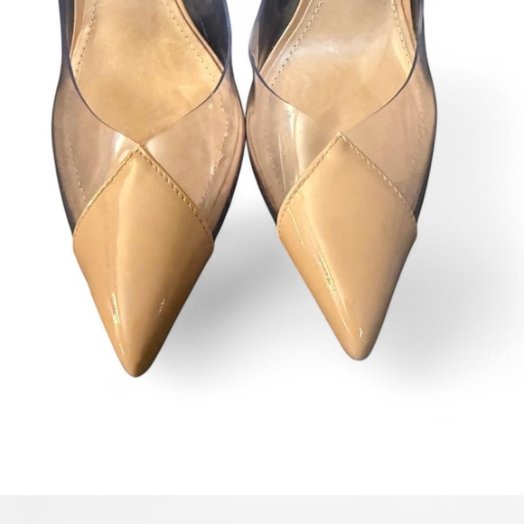Schutz Cendi Honey Beige Transparent Women's Tan Pumps Size 7 Great Condition - Picture 3 of 7